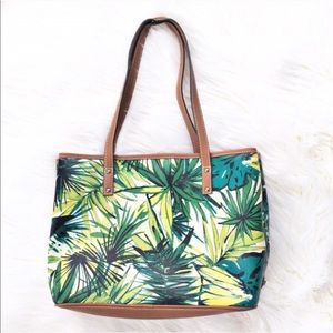 Nine West Palm Leaf Print Tote Purse